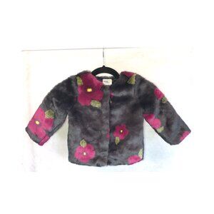COAT,  3T,  OSHKOSH, floral, faux fur